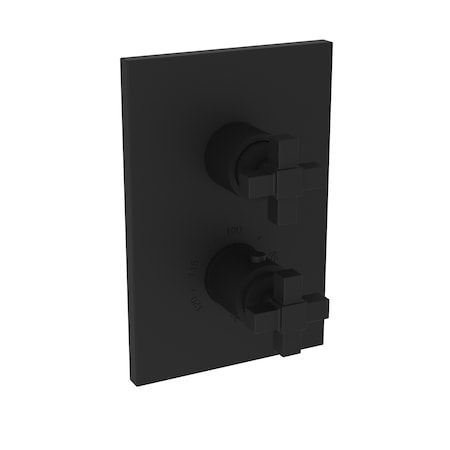 Newport Brass 1/2" Square Thermostatic Trim Plate With Handle in Flat Black 3-3153TS-56